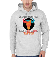 Load image into Gallery viewer, FunkyTradition All Men Created Equal But Best Are Born in Taurus Grey Hoodies Clothing FunkyTradition