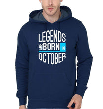 Load image into Gallery viewer, FunkyTradition Legends Are Born In October Navy Blue Hoodies Hoodies FunkyTradition