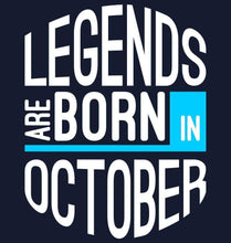 Load image into Gallery viewer, FunkyTradition Legends Are Born In October Navy Blue Hoodies Hoodies FunkyTradition