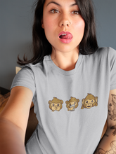 Load image into Gallery viewer, Monkey Emojis Women Half Sleeves T-shirt- KidsFashionVilla