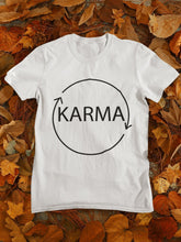 Load image into Gallery viewer, Karma Typography Women Half Sleeves T-shirt- FunkyTeesClub - Funky Tees Club