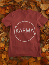 Load image into Gallery viewer, Karma Typography Women Half Sleeves T-shirt- FunkyTeesClub - Funky Tees Club
