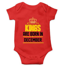 Load image into Gallery viewer, Kings are born in December Rompers for Baby Boy- FunkyTradition FunkyTradition