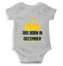 Load image into Gallery viewer, Kings are born in December Rompers for Baby Boy- FunkyTradition FunkyTradition