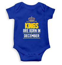 Load image into Gallery viewer, Kings are born in December Rompers for Baby Boy- FunkyTradition FunkyTradition