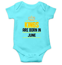 Load image into Gallery viewer, Kings are born in June Rompers for Baby Boy- FunkyTradition FunkyTradition