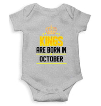 Load image into Gallery viewer, Kings are born in October Rompers for Baby Boy- FunkyTradition FunkyTradition