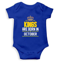 Load image into Gallery viewer, Kings are born in October Rompers for Baby Boy- FunkyTradition FunkyTradition