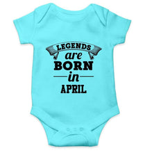 Load image into Gallery viewer, Legends are Born in April Rompers for Baby Girl- FunkyTradition FunkyTradition