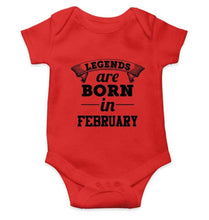 Load image into Gallery viewer, Legends are born in February Rompers for Baby Boy- FunkyTradition FunkyTradition