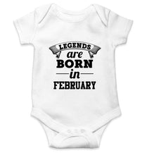 Load image into Gallery viewer, Legends are born in February Rompers for Baby Boy- FunkyTradition FunkyTradition