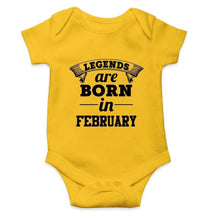 Load image into Gallery viewer, Legends are born in February Rompers for Baby Boy- FunkyTradition FunkyTradition