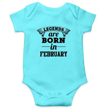 Load image into Gallery viewer, Legends are born in February Rompers for Baby Boy- FunkyTradition FunkyTradition