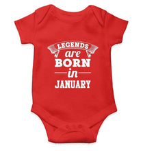 Load image into Gallery viewer, Legends are born in January Rompers for Baby Boy- FunkyTradition FunkyTradition
