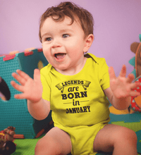 Load image into Gallery viewer, Legends are born in January Rompers for Baby Boy- FunkyTradition FunkyTradition
