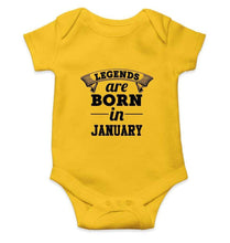 Load image into Gallery viewer, Legends are born in January Rompers for Baby Boy- FunkyTradition FunkyTradition