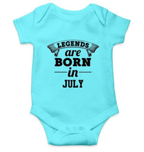 Load image into Gallery viewer, Legends are born in July Rompers for Baby Boy- FunkyTradition FunkyTradition