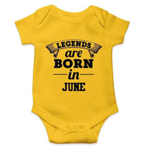 Load image into Gallery viewer, Legends are Born in June Rompers for Baby Girl- FunkyTradition FunkyTradition