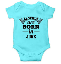Load image into Gallery viewer, Legends are Born in June Rompers for Baby Girl- FunkyTradition FunkyTradition
