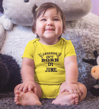 Load image into Gallery viewer, Legends are Born in June Rompers for Baby Girl- FunkyTradition FunkyTradition
