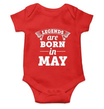 Load image into Gallery viewer, Legends are born in May Rompers for Baby Boy- FunkyTradition FunkyTradition