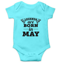 Load image into Gallery viewer, Legends are born in May Rompers for Baby Boy- FunkyTradition FunkyTradition