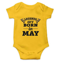 Load image into Gallery viewer, Legends are born in May Rompers for Baby Boy- FunkyTradition FunkyTradition