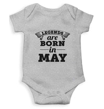 Load image into Gallery viewer, Legends are born in May Rompers for Baby Boy- FunkyTradition FunkyTradition