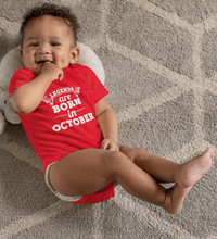 Load image into Gallery viewer, Legends are born in October Rompers for Baby Boy- FunkyTradition FunkyTradition