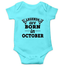 Load image into Gallery viewer, Legends are born in October Rompers for Baby Boy- FunkyTradition FunkyTradition
