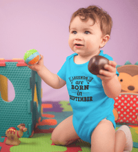 Load image into Gallery viewer, Legends are born in September Rompers for Baby Boy- FunkyTradition FunkyTradition