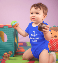 Load image into Gallery viewer, Me Plus Mummy Equal to One Broke Daddy Rompers for Baby Boy- FunkyTradition FunkyTradition