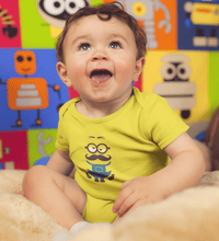 Load image into Gallery viewer, Minion Mustache Abstract Rompers for Baby Boy- FunkyTradition FunkyTradition