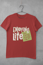 Load image into Gallery viewer, Enjoying Life Mens Half Sleeves T-shirt- KidsFashionVilla