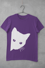 Load image into Gallery viewer, Peeking Cat Women Half Sleeves T-shirt- KidsFashionVilla