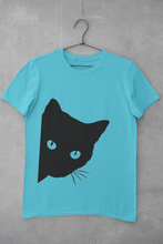 Load image into Gallery viewer, Peeking Cat Women Half Sleeves T-shirt- KidsFashionVilla