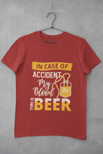 Load image into Gallery viewer, My Blood Type Is Beer Mens Half Sleeves T-shirt- KidsFashionVilla