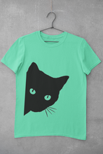 Load image into Gallery viewer, Peeking Cat Women Half Sleeves T-shirt- KidsFashionVilla