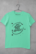Load image into Gallery viewer, Eat Sleep Repeat Mens Half Sleeves T-shirt- KidsFashionVilla