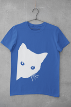 Load image into Gallery viewer, Peeking Cat Women Half Sleeves T-shirt- KidsFashionVilla