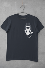 Load image into Gallery viewer, Sliding Cat Women Half Sleeves T-shirt- KidsFashionVilla