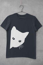 Load image into Gallery viewer, Peeking Cat Women Half Sleeves T-shirt- KidsFashionVilla