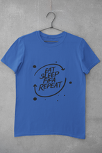 Load image into Gallery viewer, Eat Sleep Repeat Mens Half Sleeves T-shirt- KidsFashionVilla