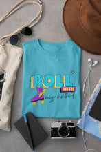 Load image into Gallery viewer, Roll With My Vibe Retro 90s Nostalgia Theme Women Half Sleeves T-shirt- KidsFashionVilla