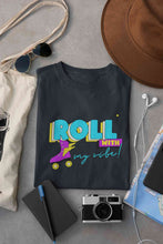 Load image into Gallery viewer, Roll With My Vibe Retro 90s Nostalgia Theme Women Half Sleeves T-shirt- KidsFashionVilla