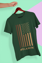 Load image into Gallery viewer, Melanin USA Flag Mens Half Sleeves T-shirt- KidsFashionVilla