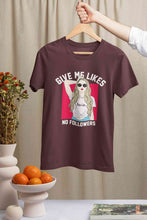 Load image into Gallery viewer, Give Me Likes No Followers Typography Women Half Sleeves T-shirt- KidsFashionVilla