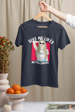 Load image into Gallery viewer, Give Me Likes No Followers Typography Women Half Sleeves T-shirt- KidsFashionVilla