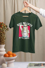 Load image into Gallery viewer, Give Me Likes No Followers Typography Women Half Sleeves T-shirt- KidsFashionVilla