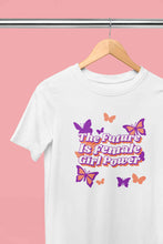 Load image into Gallery viewer, Feminist Quote With Butterfly Graphics Women Half Sleeves T-shirt- KidsFashionVilla